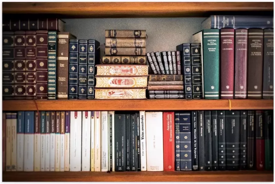 KuijsFotoprint Poster – Oude Boekenkast 60x40cm Foto op Posterpapier