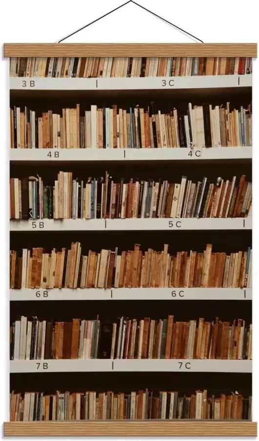 KuijsFotoprint Schoolplaat – Boekenkast met Vele Boeken 40x60cm Foto op Textielposter (Wanddecoratie op Schoolplaat)