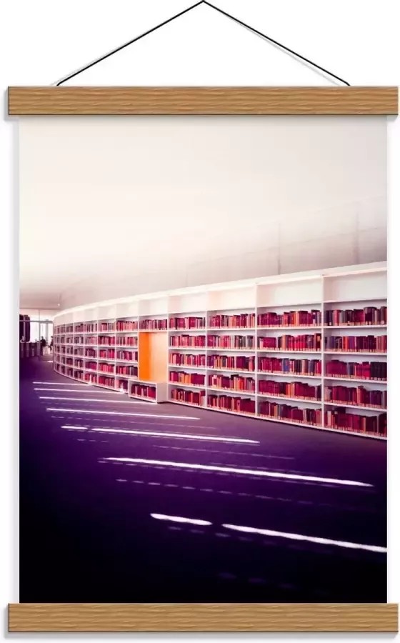 KuijsFotoprint Schoolplaat – Boekenkasten op Bibliotheek 30x40cm Foto op Textielposter (Wanddecoratie op Schoolplaat)