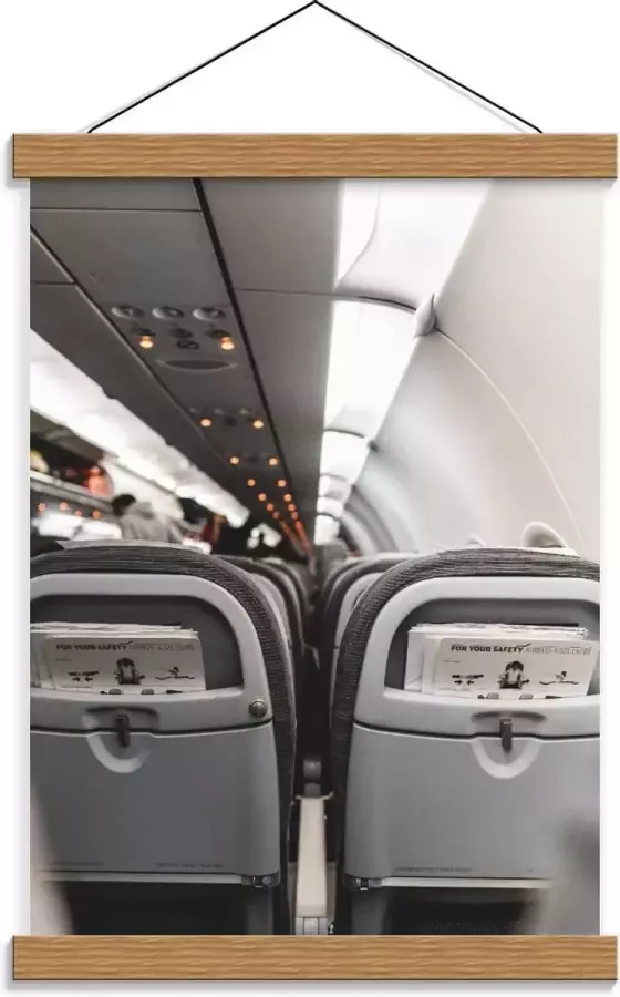 KuijsFotoprint Schoolplaat – Foto van Vliegtuig Stoelen 30x40cm Foto op Textielposter (Wanddecoratie op Schoolplaat)