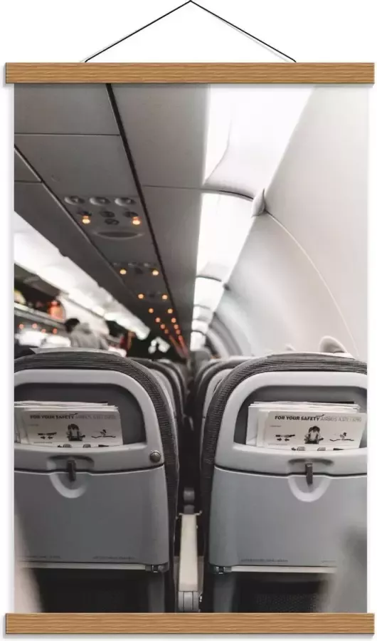 KuijsFotoprint Schoolplaat – Foto van Vliegtuig Stoelen 40x60cm Foto op Textielposter (Wanddecoratie op Schoolplaat)