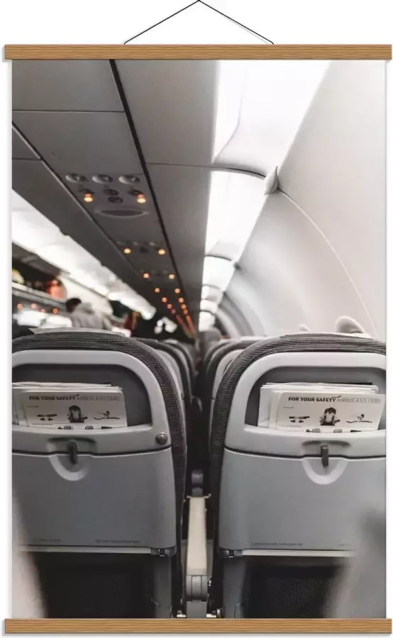 KuijsFotoprint Schoolplaat – Foto van Vliegtuig Stoelen 60x90cm Foto op Textielposter (Wanddecoratie op Schoolplaat)