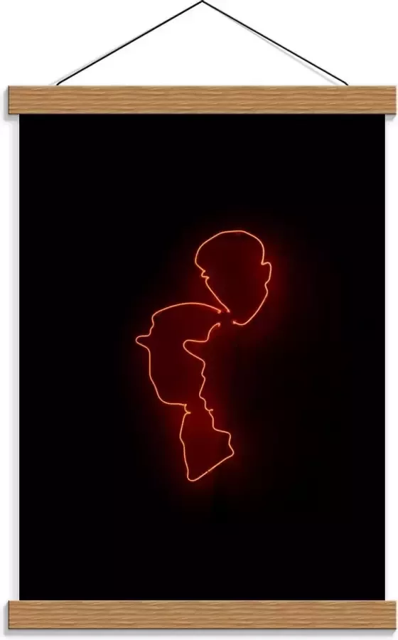 KuijsFotoprint Schoolplaat – Oranje Lamp van Gezichten 30x40cm Foto op Textielposter (Wanddecoratie op Schoolplaat)