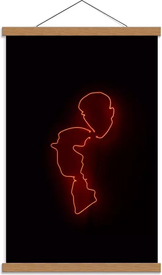 KuijsFotoprint Schoolplaat – Oranje Lamp van Gezichten 40x60cm Foto op Textielposter (Wanddecoratie op Schoolplaat)