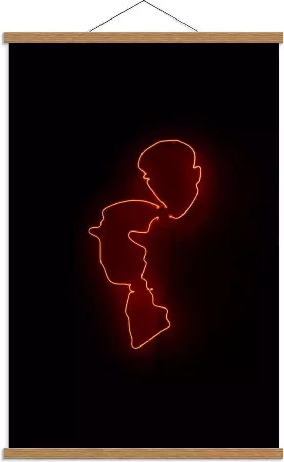 KuijsFotoprint Schoolplaat – Oranje Lamp van Gezichten 60x90cm Foto op Textielposter (Wanddecoratie op Schoolplaat)