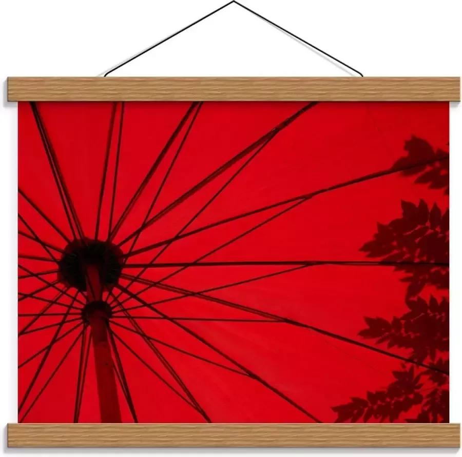 KuijsFotoprint Schoolplaat – Rode Parasol 40x30cm Foto op Textielposter (Wanddecoratie op Schoolplaat)