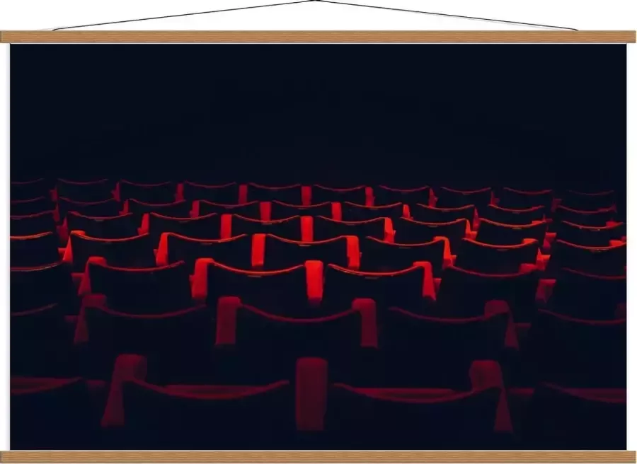 KuijsFotoprint Schoolplaat – Rode Stoelen in Theaterzaal 120x80cm Foto op Textielposter (Wanddecoratie op Schoolplaat)