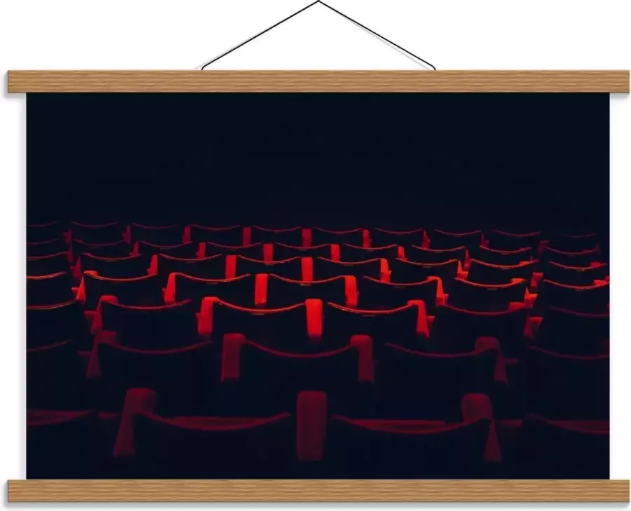 KuijsFotoprint Schoolplaat – Rode Stoelen in Theaterzaal 60x40cm Foto op Textielposter (Wanddecoratie op Schoolplaat)