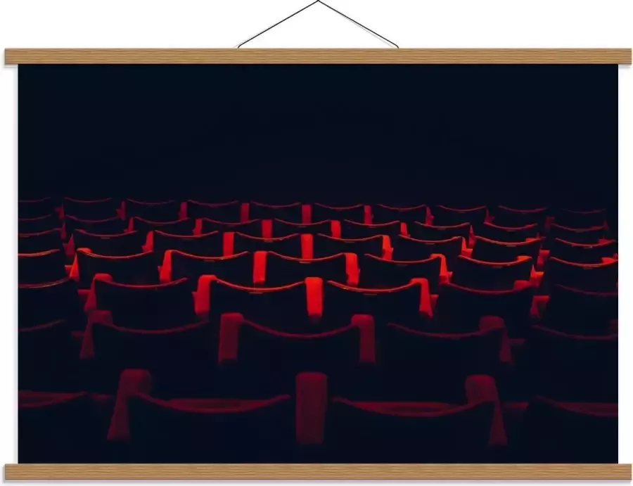 KuijsFotoprint Schoolplaat – Rode Stoelen in Theaterzaal 90x60cm Foto op Textielposter (Wanddecoratie op Schoolplaat)