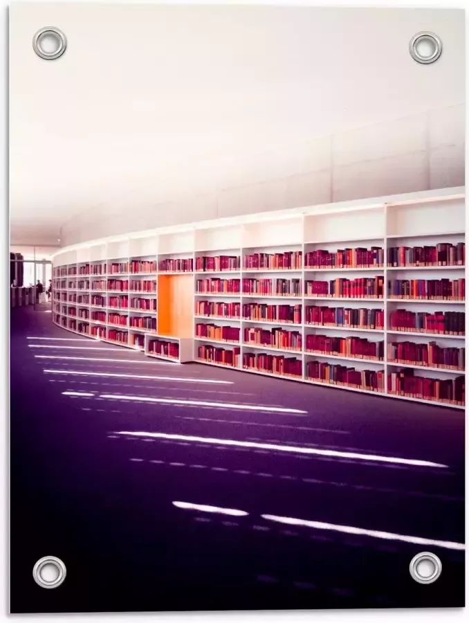 KuijsFotoprint Tuinposter – Boekenkasten op Bibliotheek 30x40cm Foto op Tuinposter (wanddecoratie voor buiten en binnen)
