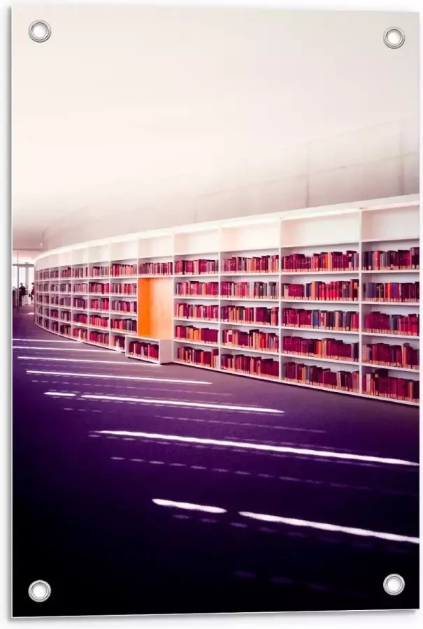 KuijsFotoprint Tuinposter – Boekenkasten op Bibliotheek 40x60cm Foto op Tuinposter (wanddecoratie voor buiten en binnen)