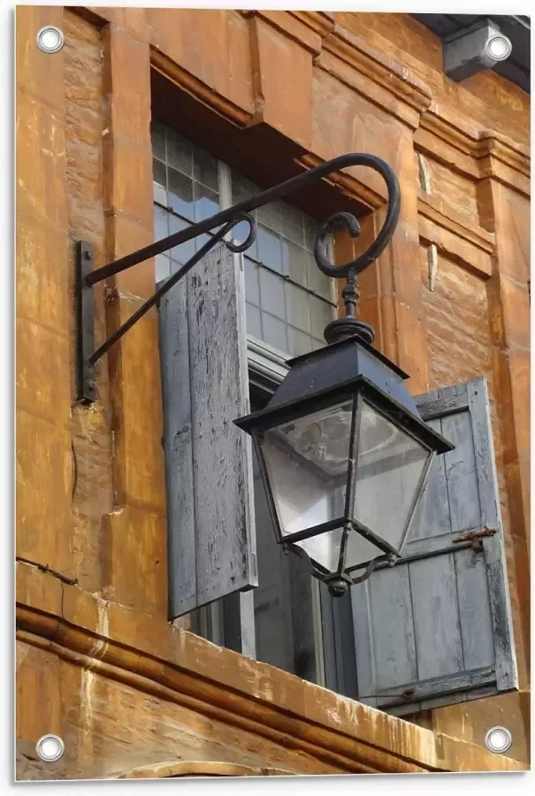 KuijsFotoprint Tuinposter – Lamp aan de Buitenkant van Huis 40x60cm Foto op Tuinposter (wanddecoratie voor buiten en binnen)