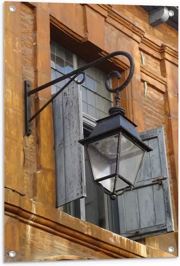 KuijsFotoprint Tuinposter – Lamp aan de Buitenkant van Huis 60x90cm Foto op Tuinposter (wanddecoratie voor buiten en binnen)