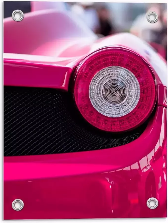 KuijsFotoprint Tuinposter – Lamp van Felroze Auto 30x40cm Foto op Tuinposter (wanddecoratie voor buiten en binnen)