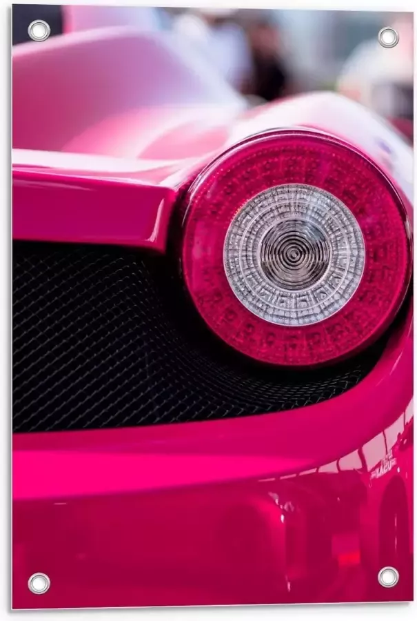 KuijsFotoprint Tuinposter – Lamp van Felroze Auto 40x60cm Foto op Tuinposter (wanddecoratie voor buiten en binnen)