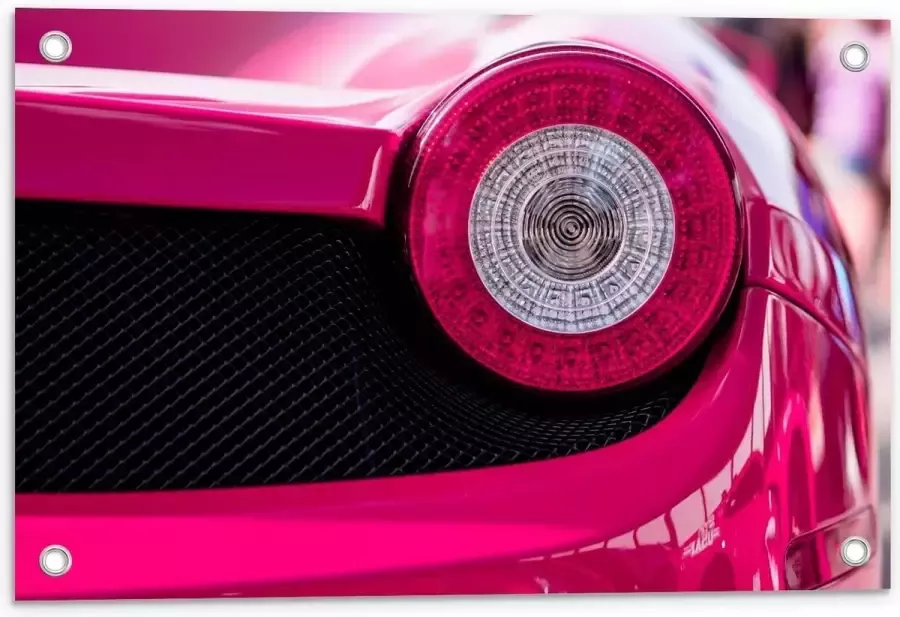 KuijsFotoprint Tuinposter – Lamp van Felroze Auto 60x40cm Foto op Tuinposter (wanddecoratie voor buiten en binnen)