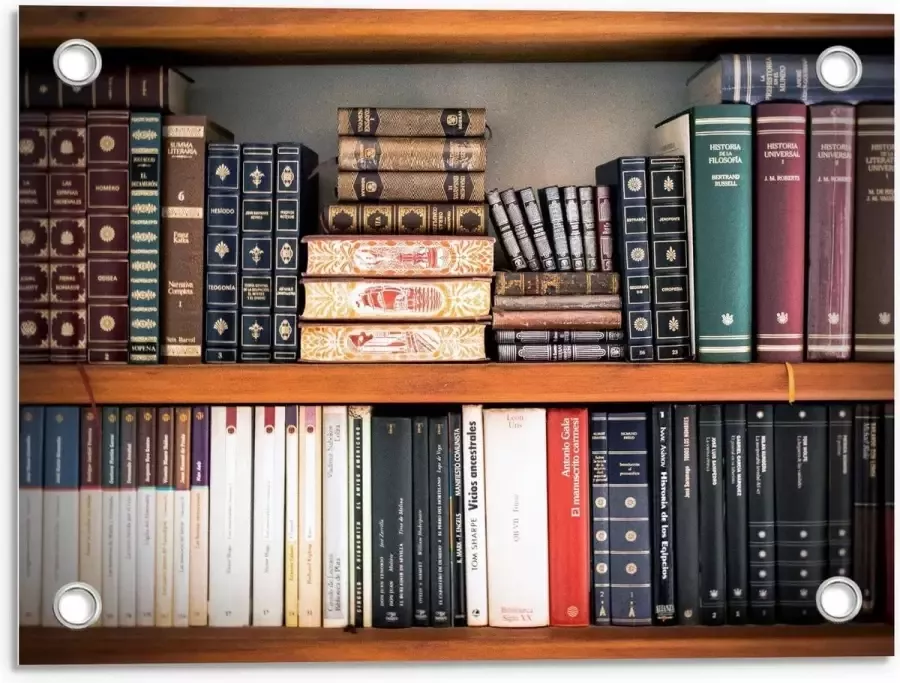 KuijsFotoprint Tuinposter – Oude Boekenkast 40x30cm Foto op Tuinposter (wanddecoratie voor buiten en binnen)