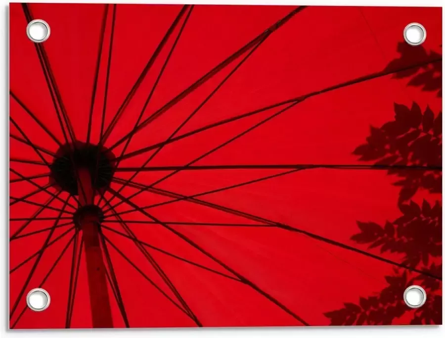 KuijsFotoprint Tuinposter – Rode Parasol 40x30cm Foto op Tuinposter (wanddecoratie voor buiten en binnen)