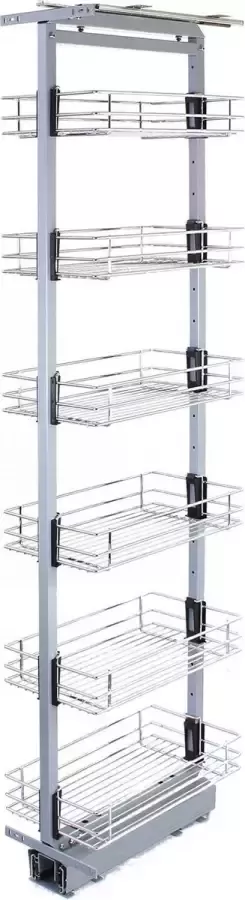 MonsterShop KuKoo Uittrekbare Keuken Kast Zachte Langzame Sluiting (Soft-Close) Uitschuifbare opslagruimte 46cm D x 190-220cm H In hoogte verstelbaar