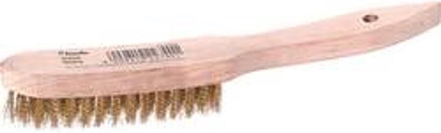 KWB messing draadborstel met houten handvat (gegolfd messingdraad duurzaam lengte 275 mm)