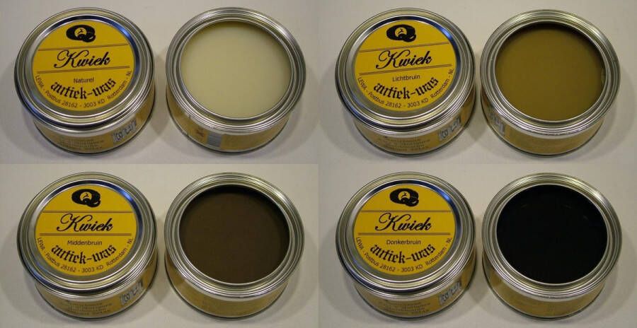 Kwiek antiekwas 4 blikken Naturel + Licht- + Midden- + Donkerbruin