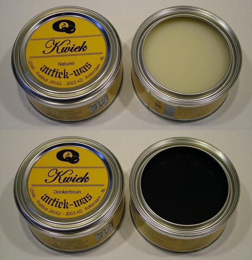 Kwiek antiekwas 2 blikken meubelwas DONKER BRUIN en NATUREL
