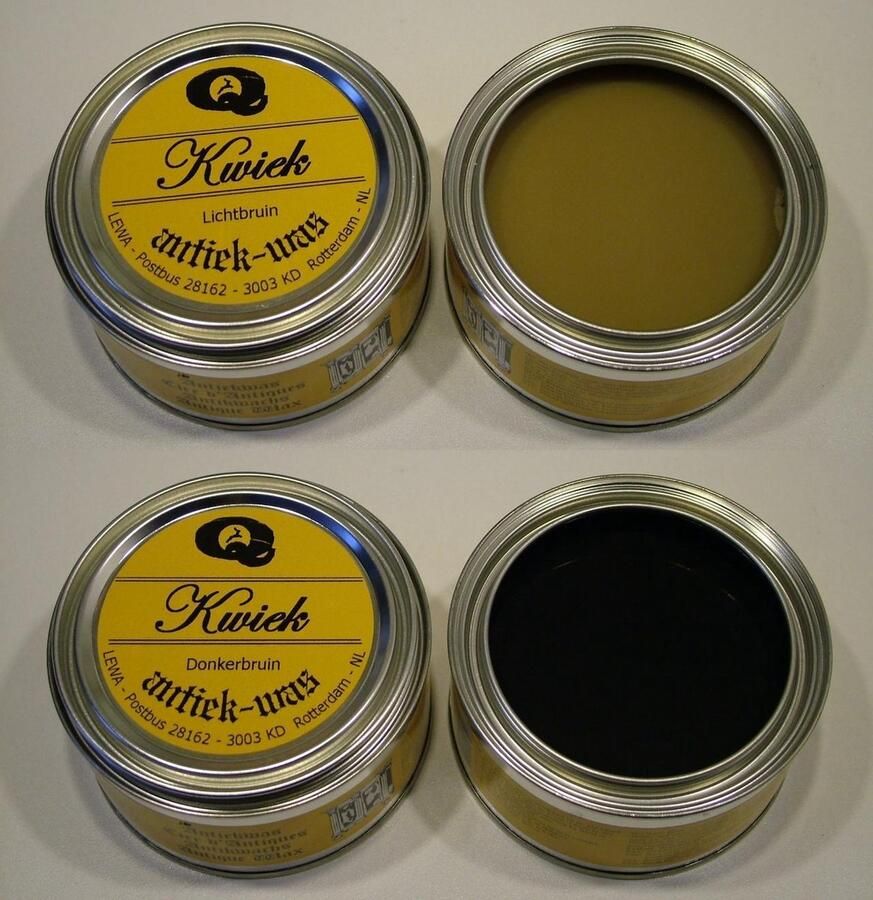 Kwiek antiekwas 2 blikken meubelwas LICHT BRUIN en DONKER BRUIN