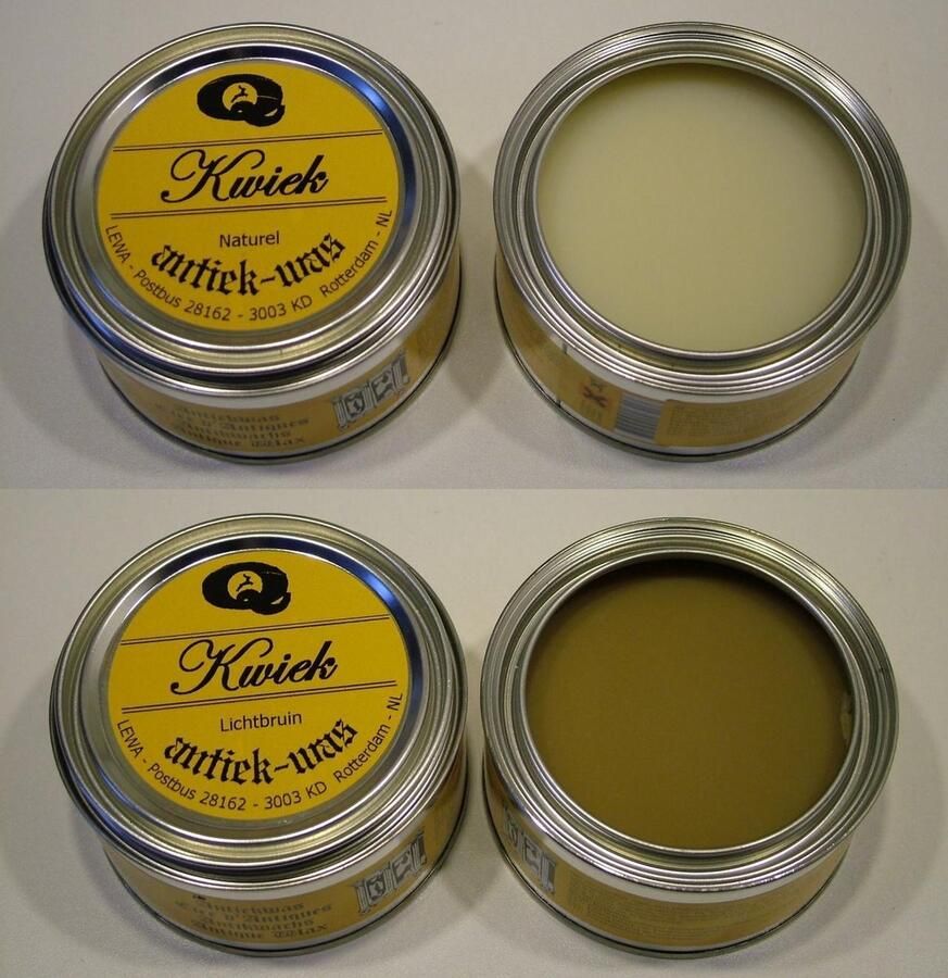 Kwiek antiekwas 2 blikken meubelwas LICHT BRUIN en NATUREL