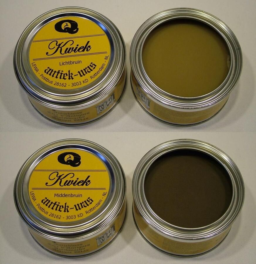 Kwiek antiekwas 2 blikken meubelwas MIDDEN BRUIN en LICHT BRUIN