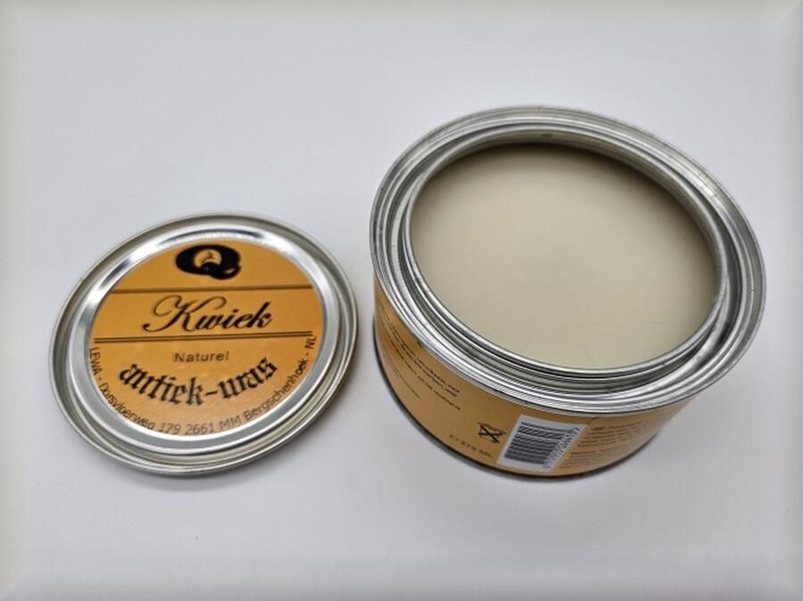 Kwiek antiekwas DOORZICHTIG de echte onderhoudswas volgens oudhollands recept 375 ml makkelijk in gebruik meubel antiek meubelwas bijenwas boenwas terpentijnwas De Enige Echte was