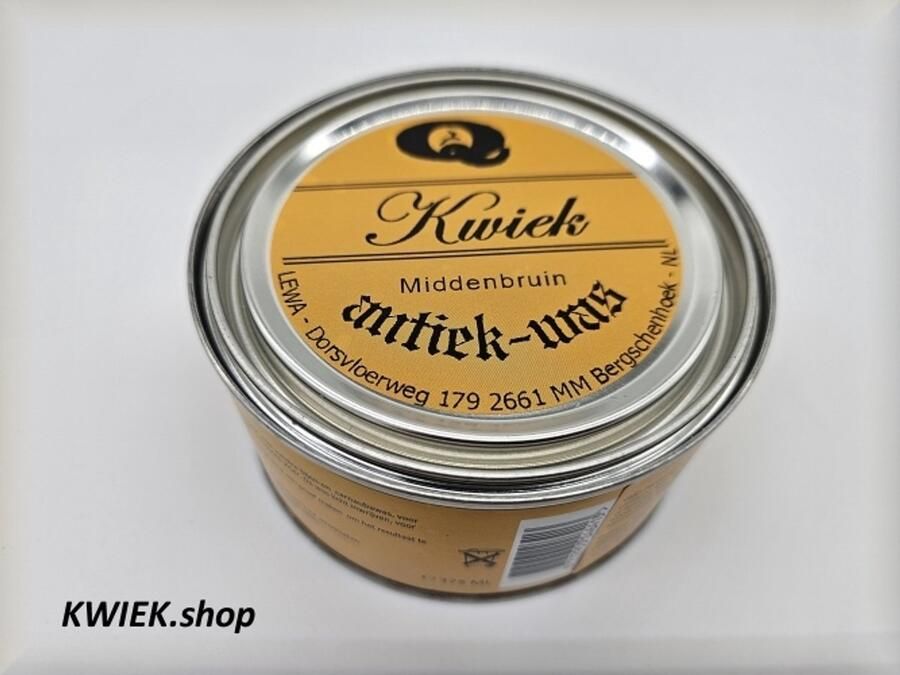 Kwiek antique wax MIDDLE BROWN de echte onderhoudswas volgens oudhollands recept 375 ml makkelijk in gebruik meubel antiek meubelwas bijenwas boenwas terpentijnwas De Enige Echte was