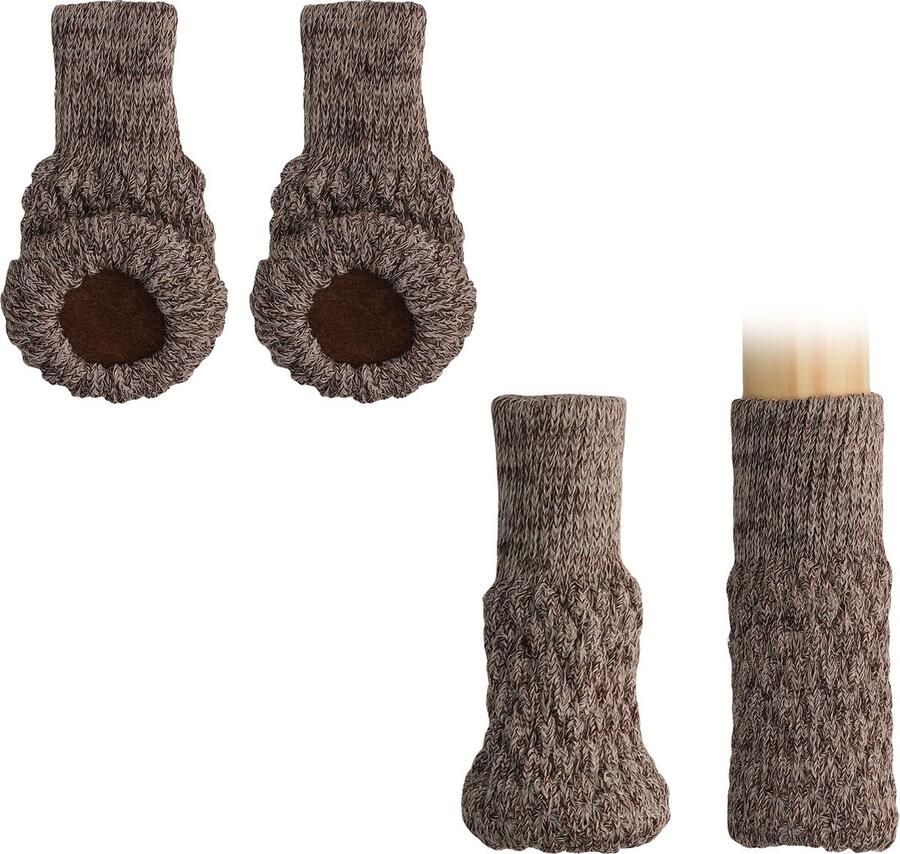 Kwmobile 4x stoelpoot beschermers acryl Set van 4 stoelpoot sokken Chair Socks In beige