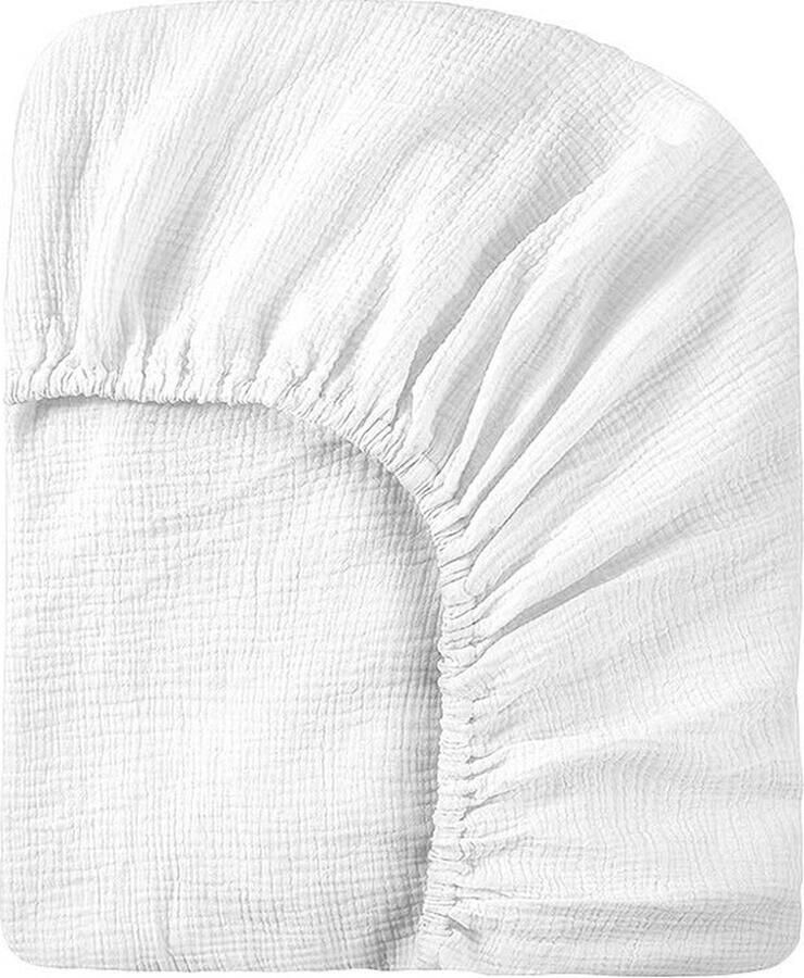 KYDDOI Kinderhoeslaken Hoeslaken Baby & Kinderen 100% biologisch katoen Hoeslakens voor matras 70x140 cm Maximale matrasdikte 25 cm Ademend Wit