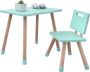 KYWAI SHOP YOLO Kindertafel met stoeltjes tafeltje met 1 stoel Peuters tafel Kindermeube Mint Groen - Thumbnail 1