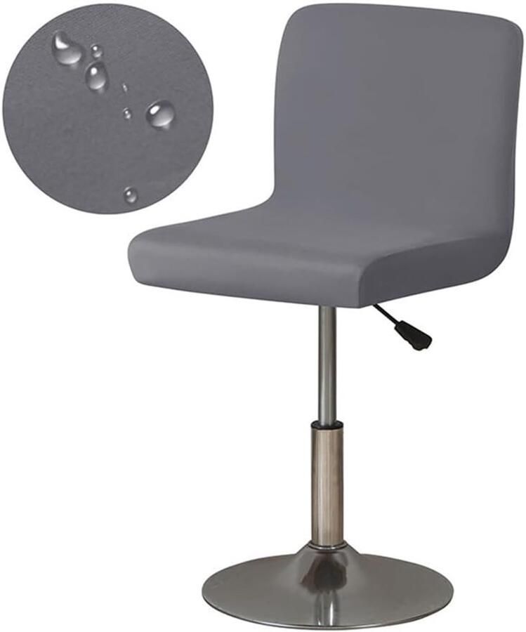 KZQ 1 stuk barstoelhoes korte rugleuning stoelhoes restaurantstoelhoes fauteuilhoes hotelbarstoelhoes waterdicht herbruikbaar geschikt voor alle seizoenen donkergrijs