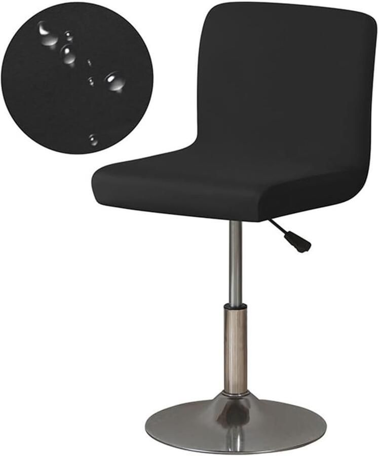 KZQ 1 stuk barstoelhoes korte rugleuning stoelhoes restaurantstoelhoes fauteuilhoes hotelbarstoelhoes waterdicht herbruikbaar geschikt voor alle seizoenen zwart