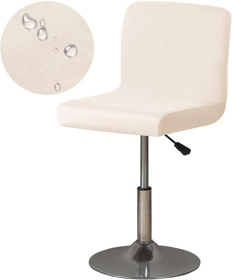 KZQ 1 stuk barstoelhoes korte rugleuning stoelhoes restaurantstoelhoes fauteuilhoes hotelbarstoelhoes waterdicht herbruikbaar geschikt voor alle seizoenen gebroken wit