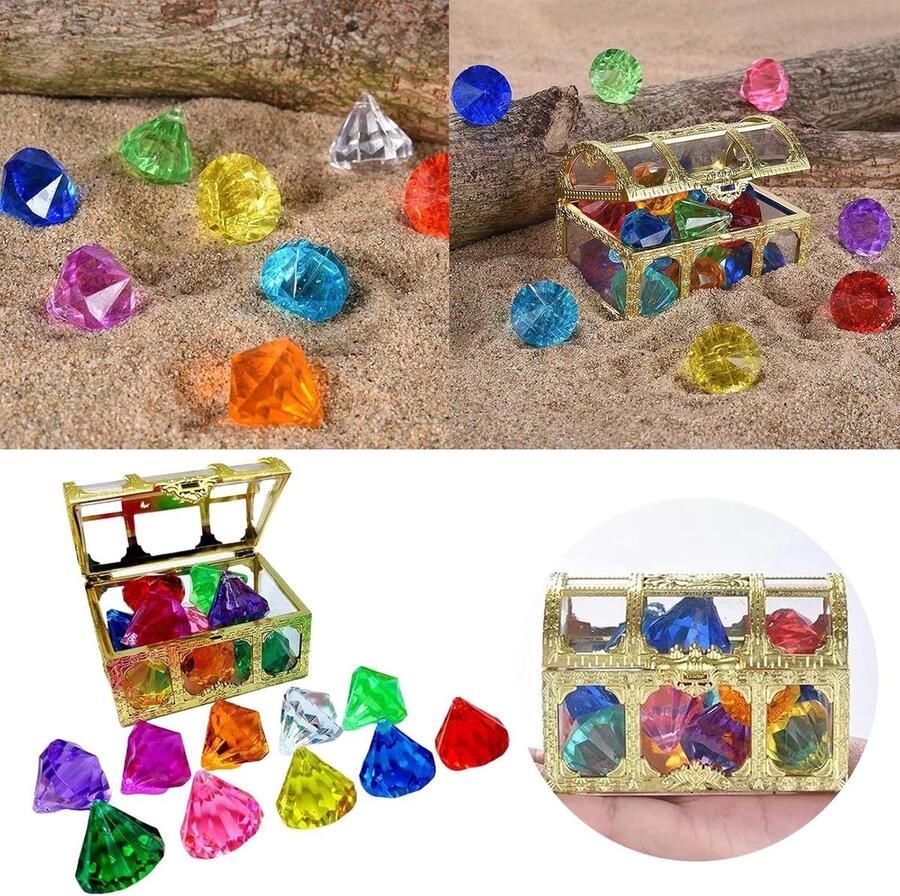 KZQ 10 stuks acryl edelsteen sieraden edelsteen speelgoed groot duik edelsteen speelgoed gekleurde edelstenen duik edelsteen gesimuleerde diamanten zomer onderwater zwem speelgoed voor feestjes thuis op tafel vaasvulling feestjes