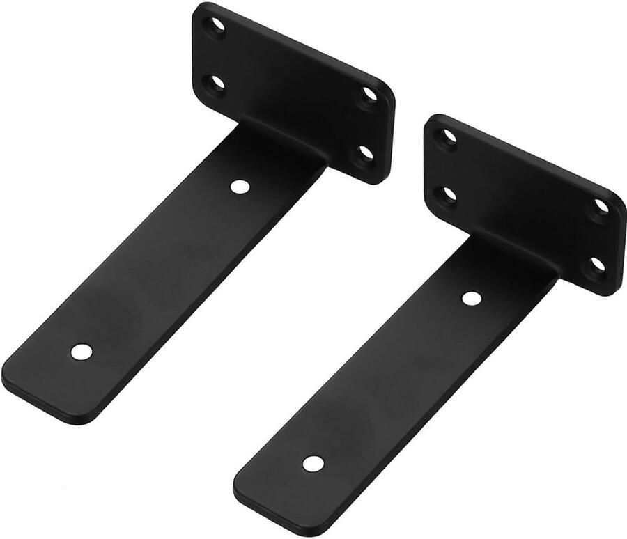 KZQ 2 stuks Boekenplankbeugel Muurbeugel Zwevende plankbeugel Zware beugel Voor planken 15 cm Zwart