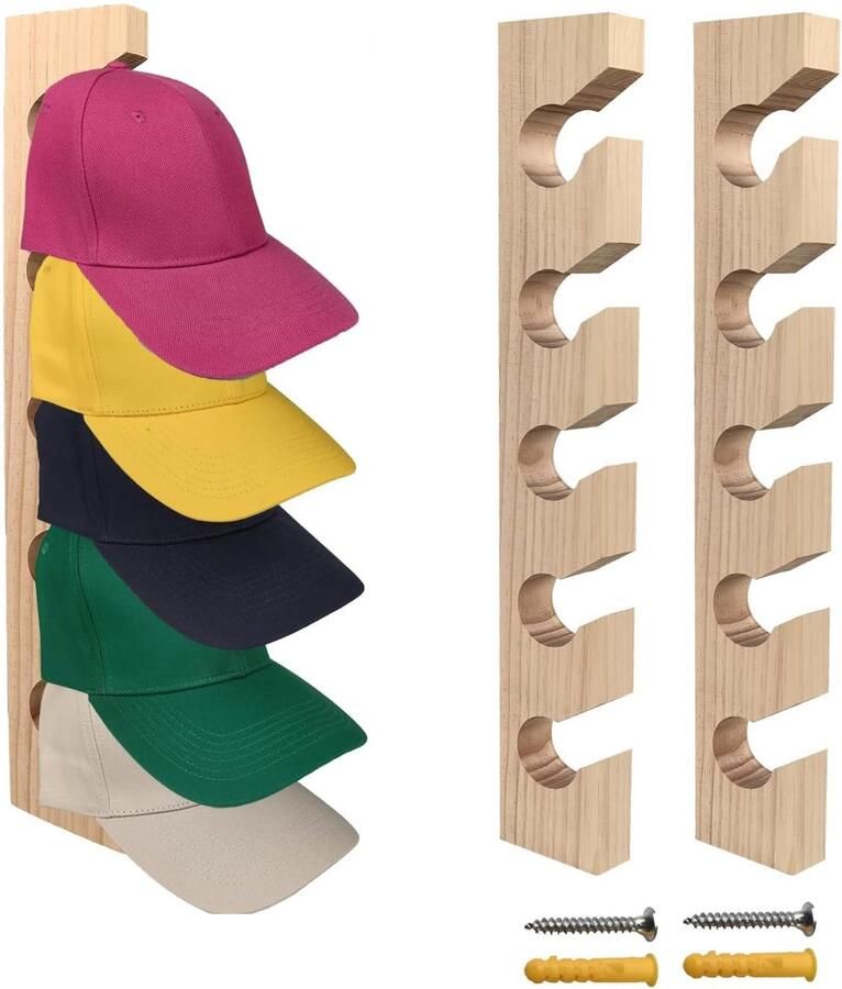 KZQ 2 stuks hoedenplank honkbal hoedenplank hoedenrek hoedendoos kapstokhaak wandkapstok wandhaak kledinghaak handdoekhaak keukenhaak geschikt voor verschillende hoeden schroeven inbegrepen 42x6 5cm