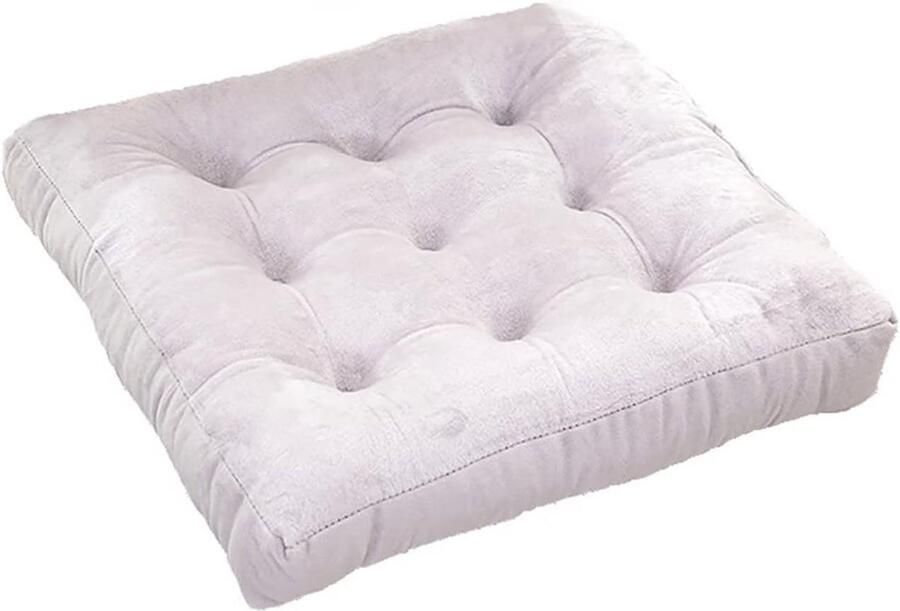 KZQ Stoelkussen Kussen voor eenpersoons eetkamerstoel Zacht zitkussen voor binnenkeukenstoel 38x38cm Vierkant eetkamerstoelkussen Verdikt Kristalfluweel Eetkamerstoelkussen Lichtgrijs