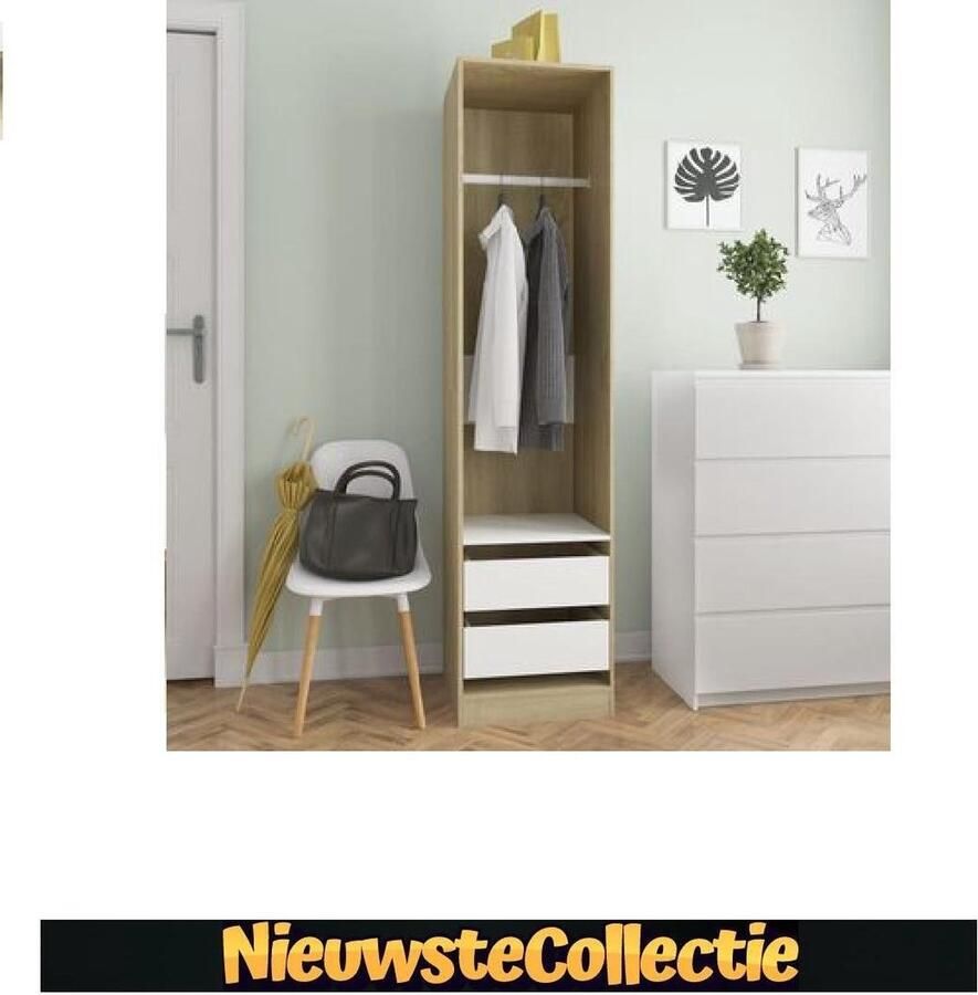 L&B Luxurys { SALE LUXE!!!) Kast Kledingkast Sonoma eikenkleurig wit Kast Spaanplaat Slaapkamer Design Modern Nieuwste Collectie