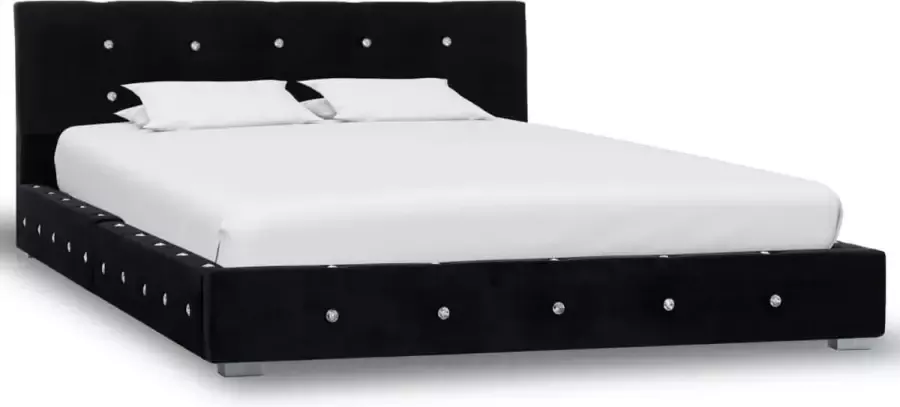 La Dolce Vita Bed met traagschuim matras fluweel zwart 120x200 cm