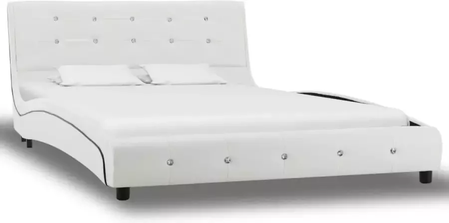 La Dolce Vita Bed met traagschuim matras kunstleer wit 120x200 cm