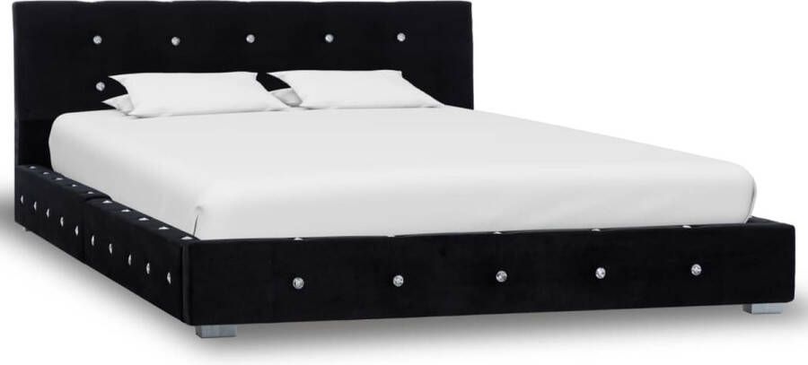 La Dolce Vita Bed met traagschuimmatras fluweel zwart 120x200 cm