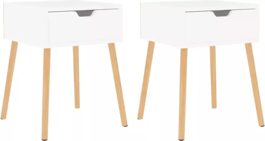 La Dolce Vita Bedkastjes Nachttafeltjes Nachtkasten Slaapkamerkastjes Bedzijtafels 2 st 40x40x56 cm spaanplaat wit