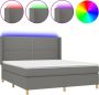 Dolce Vita La Boxspring met matras en LED stof donkergrijs 180x200 cm - Thumbnail 2