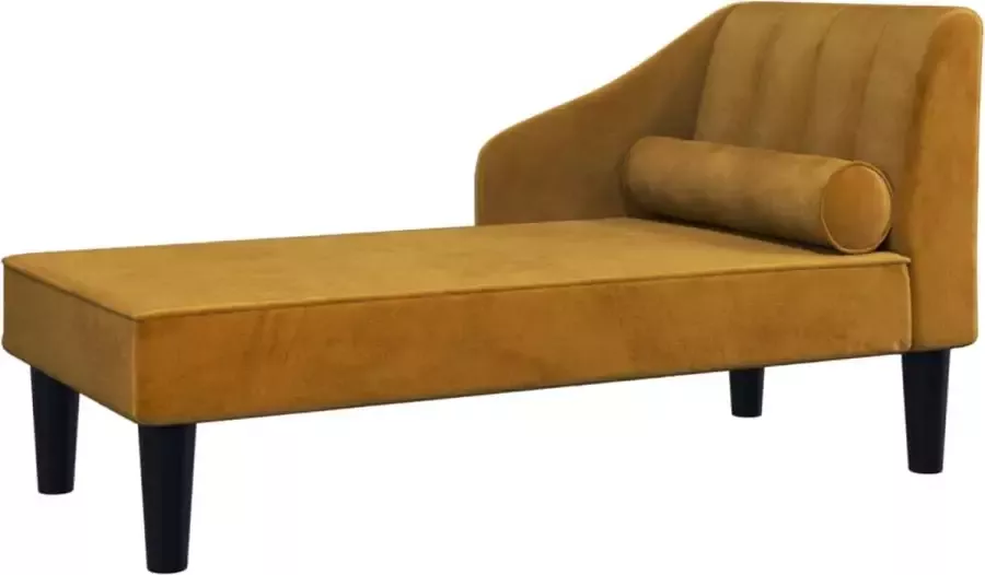La Dolce Vita Chaise longue met bolster fluweel bruin