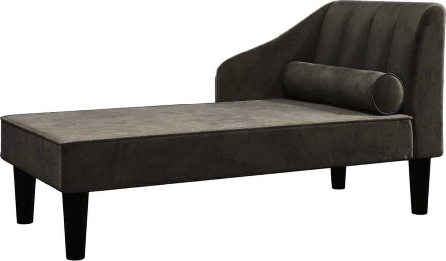 La Dolce Vita Chaise longue met bolster fluweel zwart