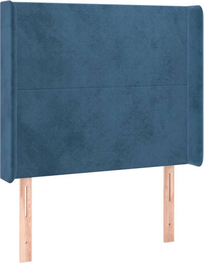 La Dolce Vita Hoofdbord met randen 93x16x118 128 cm fluweel donkerblauw